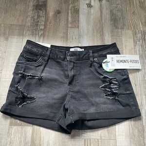 Black Refuge Denim Shorts